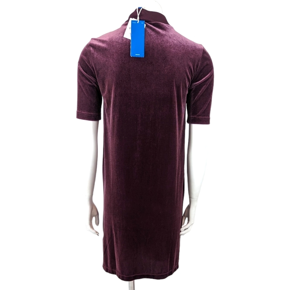 Adidas Originals Velvet Vibes Short Dress NEW Womens XS Purple Active Stretch - Picture 5 of 12